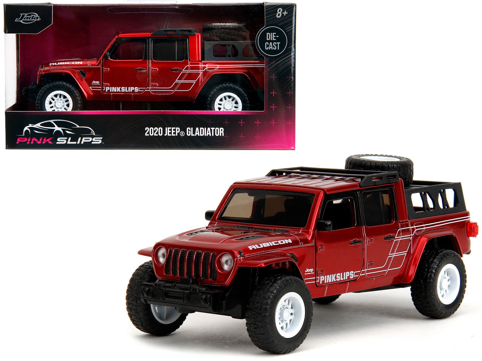 2020 jeep gladiator pickup truck candy red "pink slips" series 1/32 diecast model car by jada 2020 jeep gladiator pickup truck candy red "pink slips" series 1/32 diecast model car by jada