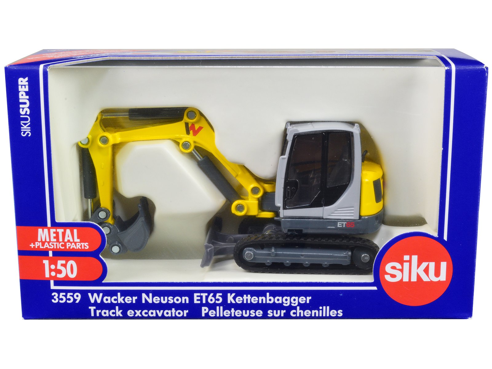 wacker neuson et65 track excavator yellow and gray 1/50 diecast model by siku wacker neuson et65 track excavator yellow and gray 1/50 diecast model by siku