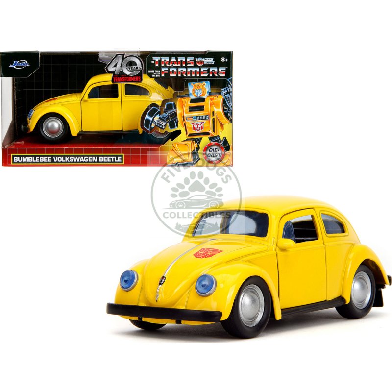volkswagen beetle "bumblebee" yellow "transformers" "hollywood rides" series 1/32 diecast model car by jada