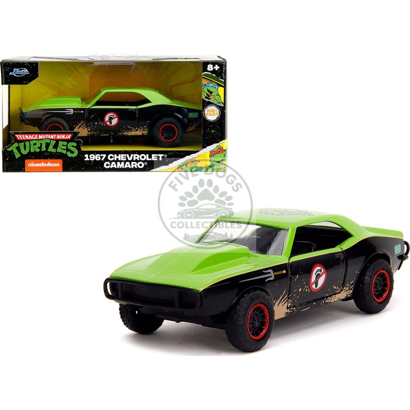 1967 chevrolet camaro "teenage mutant ninja turtles" black and green (dirty) "hollywood rides" series 1/32 diecast model car by jada