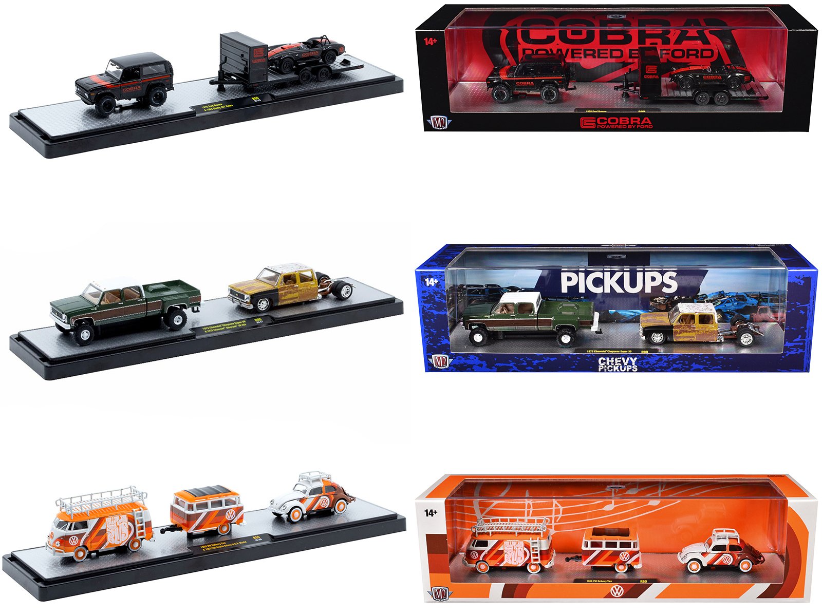 auto haulers set of 3 trucks release 90 limited edition to 8000 pieces worldwide 1/64 diecast models by m2 machines auto haulers set of 3 trucks release 90 limited edition to 8000 pieces worldwide 1/64 diecast models by m2 machines