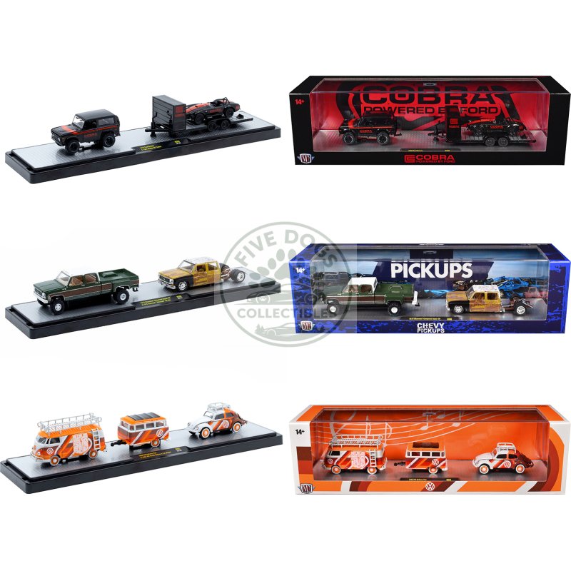 auto haulers set of 3 trucks release 90 limited edition to 8000 pieces worldwide 1/64 diecast models by m2 machines