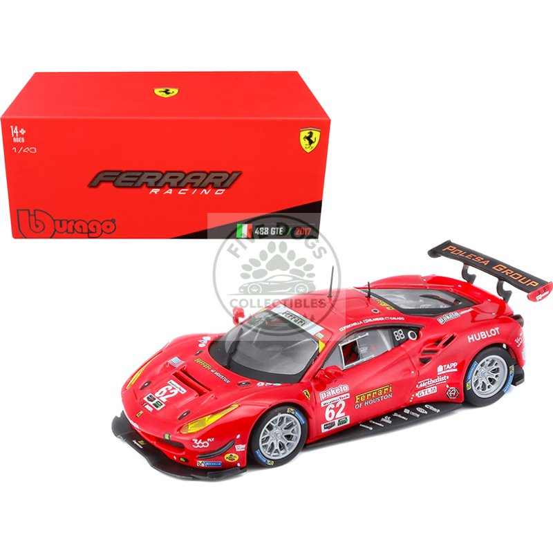 ferrari 488 gte #62 g. fisichella t. vilander j. calado 24 hours of daytona (2017) 1/43 diecast model car by bburago