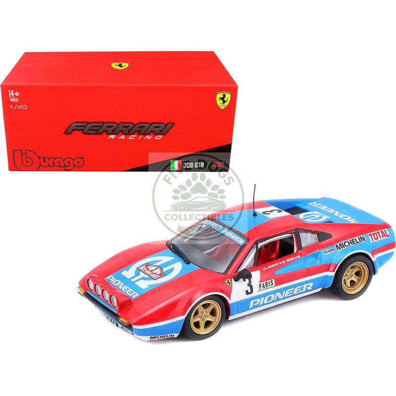 ferrari 308 gtb #3 j.c. andruet biche monte carlo rally (1982) 1/43 diecast model car by bburago