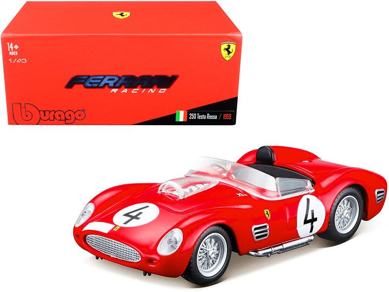 ferrari 250 testa rossa #4 p. hill o. gendebien nurburgring 1000km (1959) 1/43 diecast model car by bburago ferrari 250 testa rossa #4 p. hill o. gendebien nurburgring 1000km (1959) 1/43 diecast model car by bburago