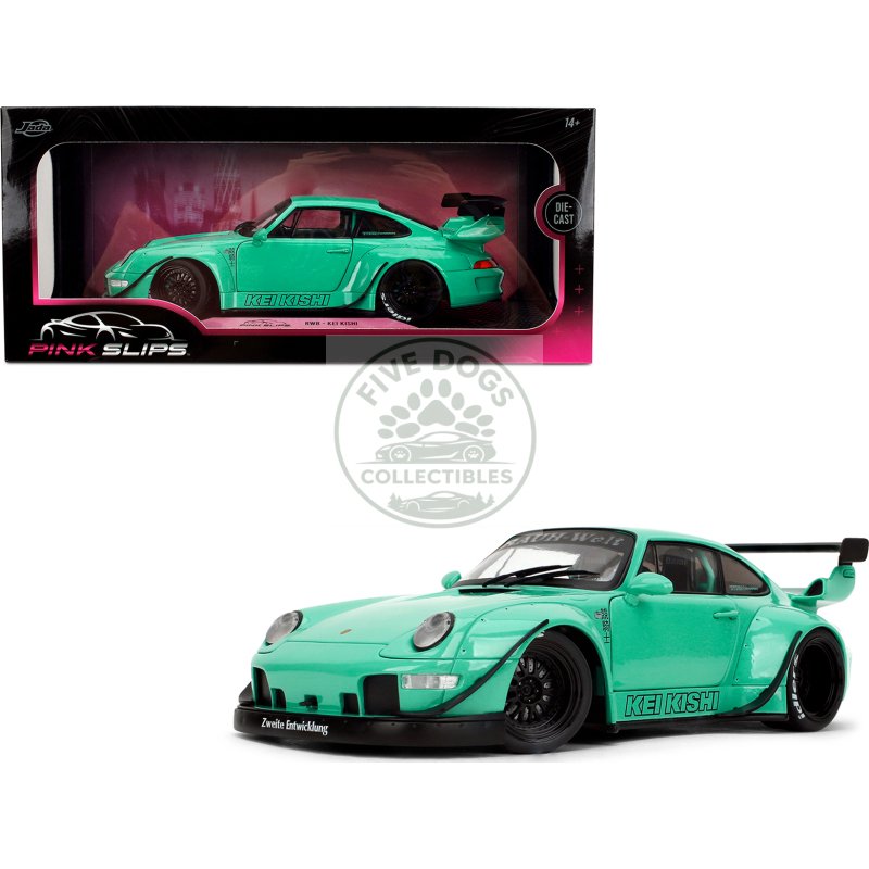 rwb body kit "kei kishi" light blue "pink slips" series 1/18 diecast model car by jada