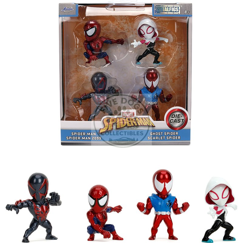 set of 4 diecast figures "spider man" wave 2 "metalfigs" series by jada