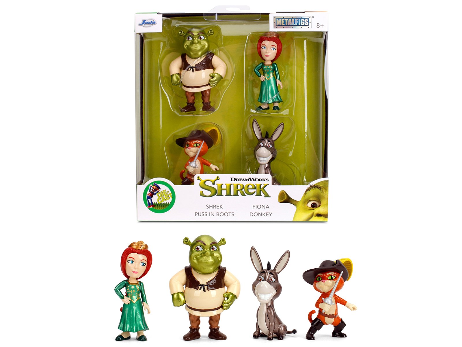 set of 4 diecast figures "shrek" (2001) movie "metalfigs" series by jada set of 4 diecast figures "shrek" (2001) movie "metalfigs" series by jada