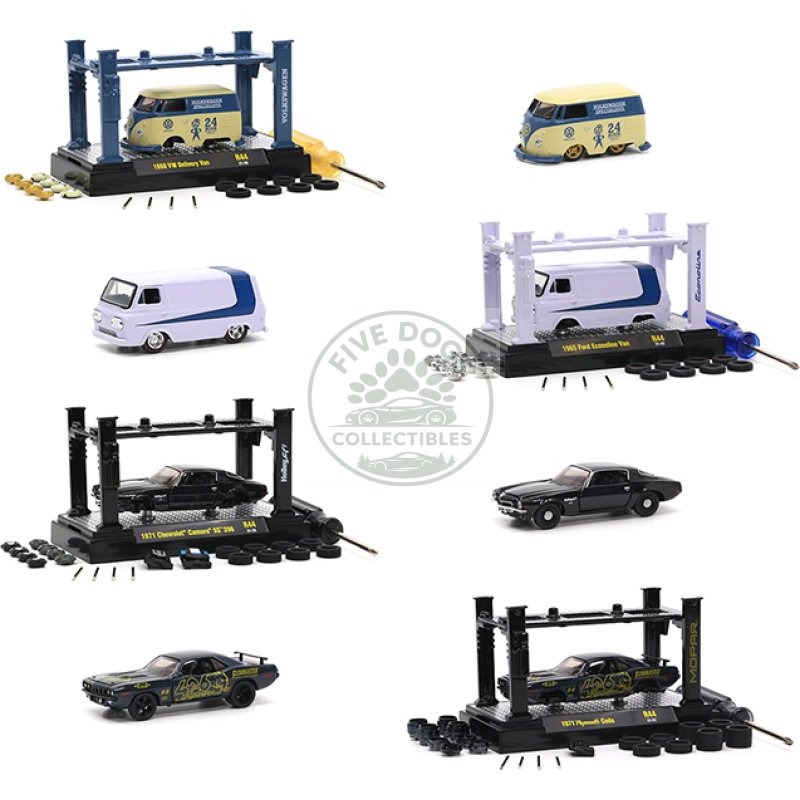 model kit 4 piece car set release 44 limited edition to 9400 pieces worldwide 1/64 diecast model cars by m2 machines