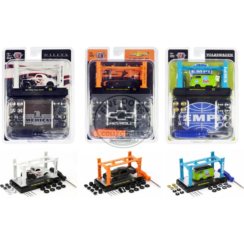 model kit 3 piece car set release 58 limited edition to 8000 pieces worldwide 1/64 diecast model cars by m2 machines