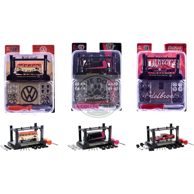 model kit 3 piece car set release 76 limited edition to 9600 pieces worldwide 1/64 diecast model cars by m2 machines