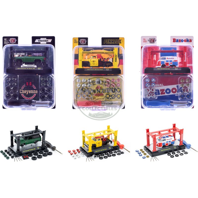 model kit 3 piece car set release 79 limited edition to 9600 pieces worldwide 1/64 diecast model cars by m2 machines