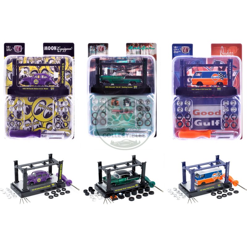 model kit 3 piece car set release 80 limited edition to 9600 pieces worldwide 1/64 diecast model cars by m2 machines