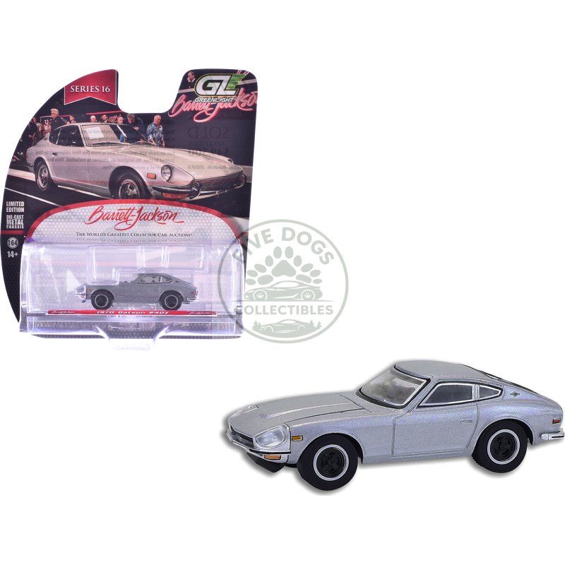 1970 datsun 240z silver metallic "barrett jackson" series 16 1/64 diecast model car by greenlight