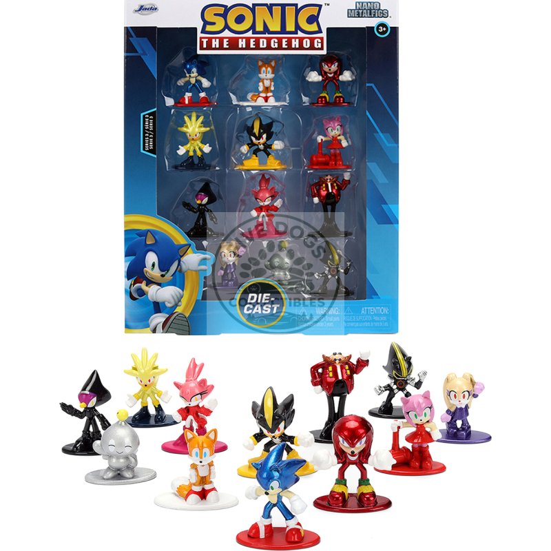 set of 12 diecast figures "sonic the hedgehog" video games "nano metalfigs" series diecast models by jada