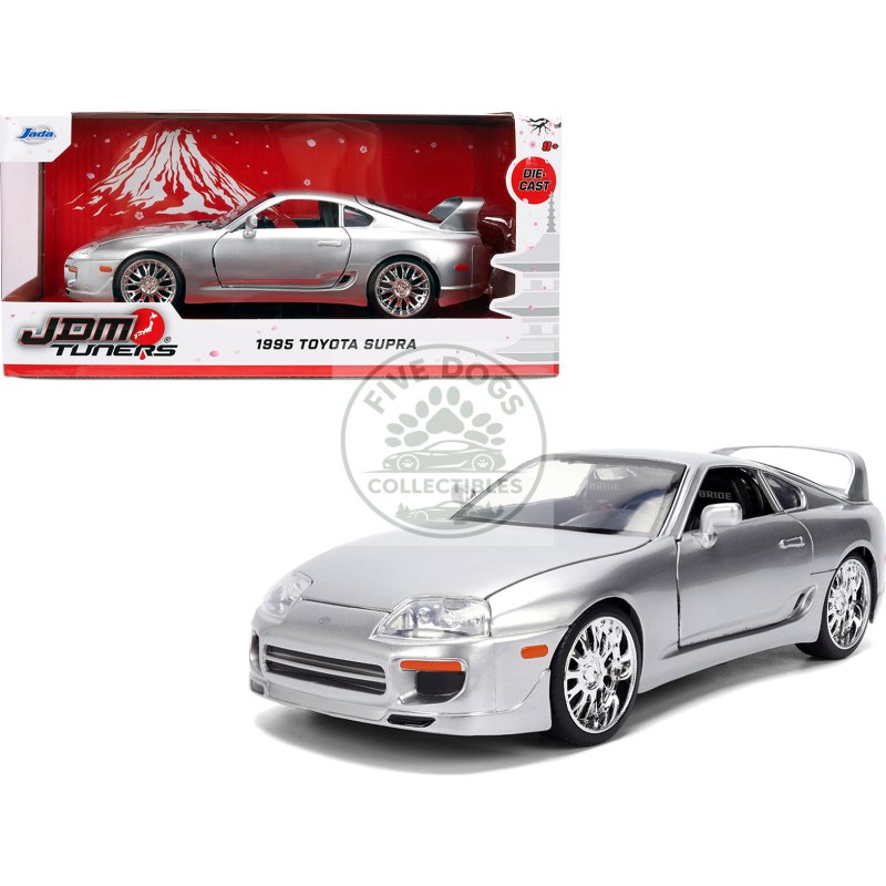 1995 toyota supra silver metallic "jdm tuners" series 1/24 diecast model car by jada