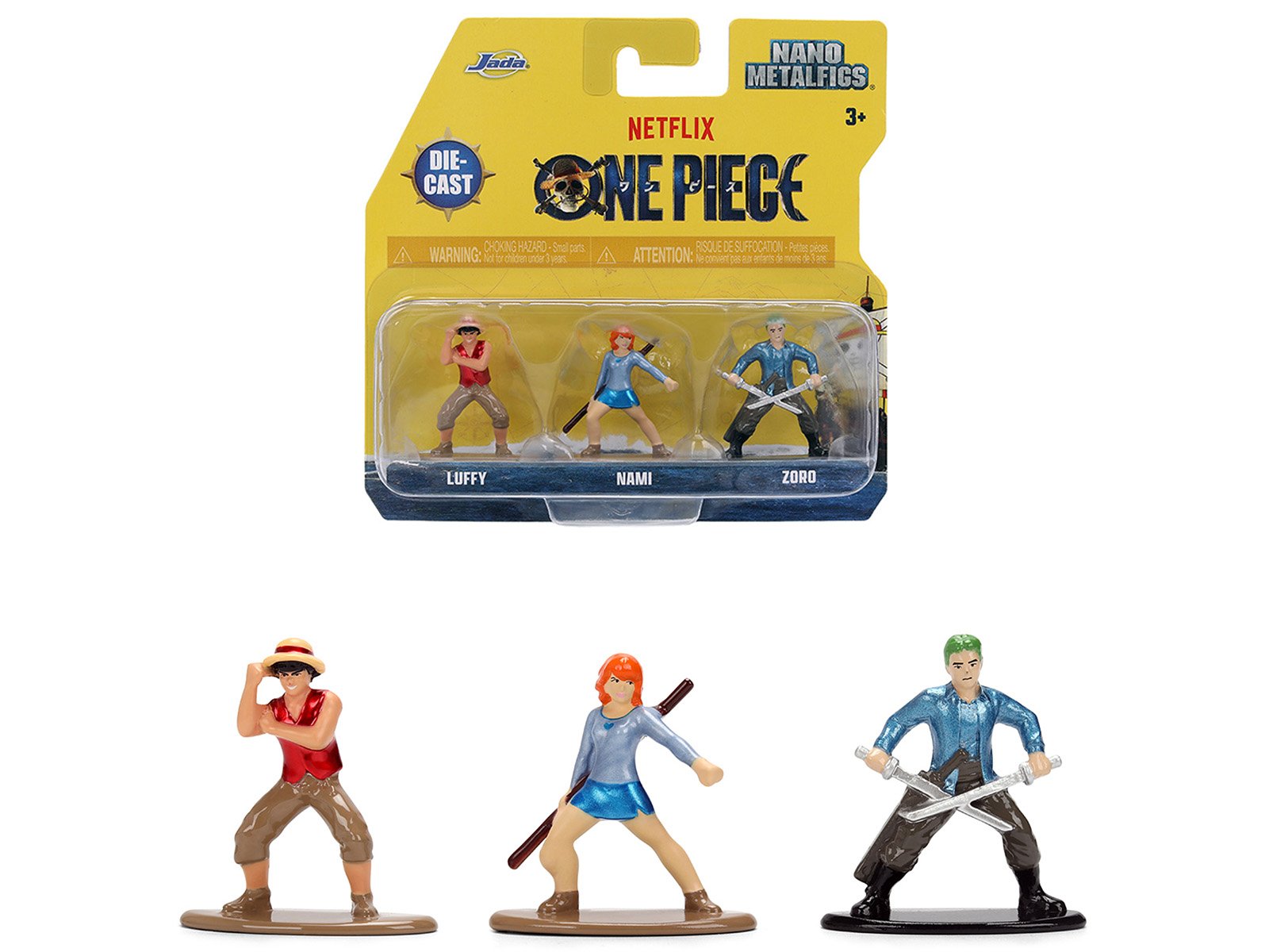 set of 3 diecast figures "one piece" (2023 current) tv series "nano metalfigs" series diecast models by jada set of 3 diecast figures "one piece" (2023 current) tv series "nano metalfigs" series diecast models by jada