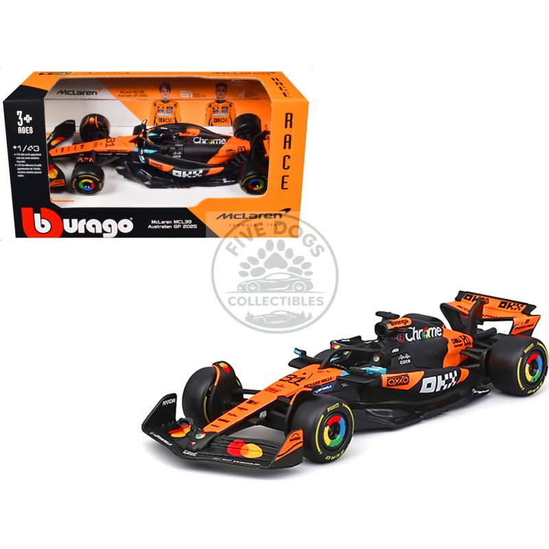 mclaren mcl39 #81 oscar piastri "okx" formula one f1 "australian gp" (2025) "race" series 1/43 diecast model car by bburago