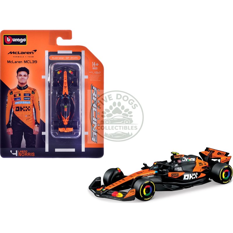 mclaren mcl39 #4 lando norris winner formula one f1 "australian gp" (2025) "formula racing" series 1/64 diecast model car by bburago