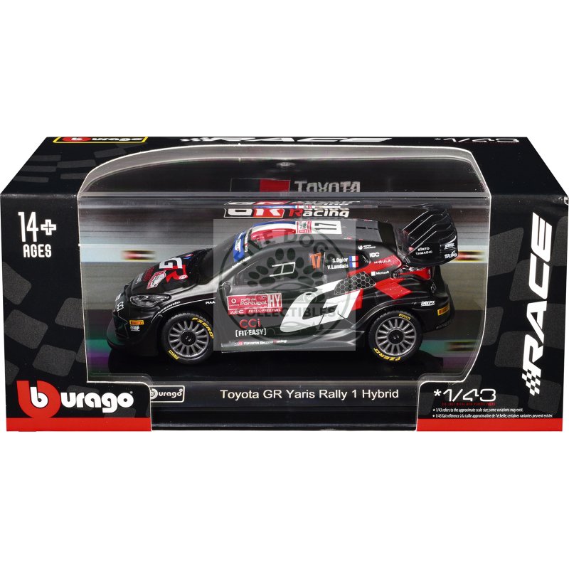 toyota gr yaris rally1 hybrid #17 sebastien ogier vincent landais "toyota gazoo racing wrt" "world rally championship" (2024) "race" series 1/43 diecast model car by bburago