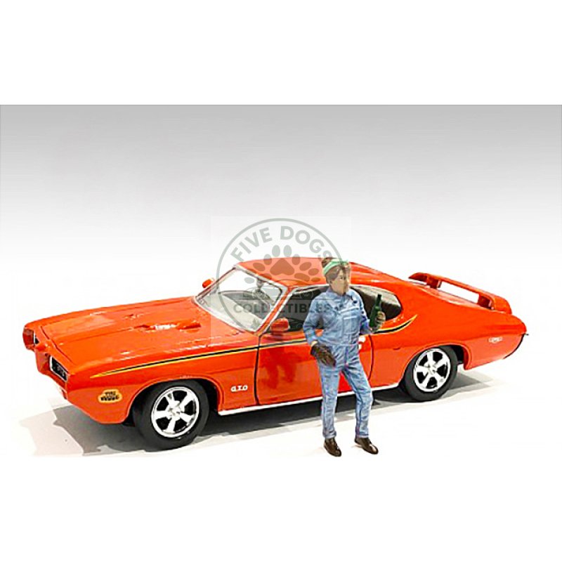 retro female mechanic iv figurine for 1/18 scale models by american diorama