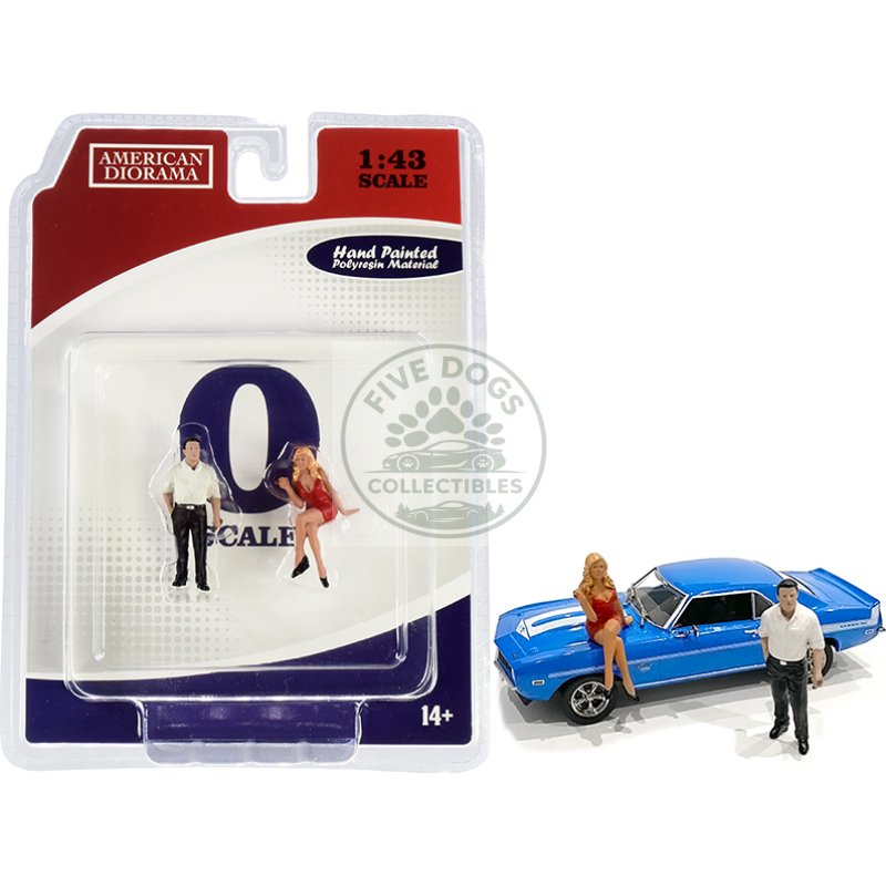 70s style two figurines set ii for 1/43 scale models by american diorama