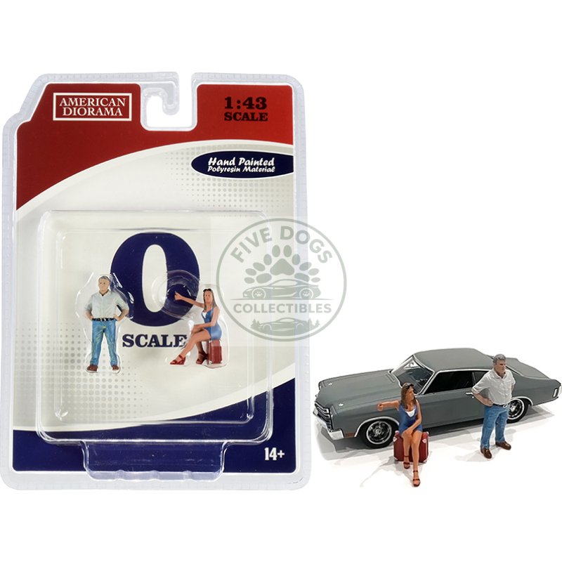 70s style two figurines set iii for 1/43 scale models by american diorama