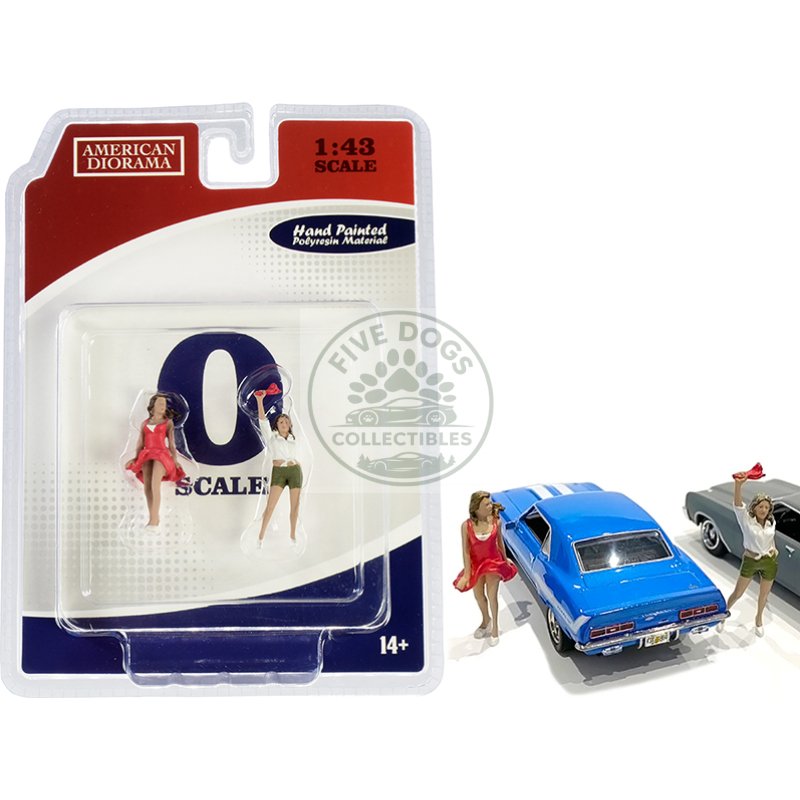 70s style two figurines set iv for 1/43 scale models by american diorama