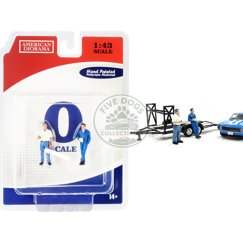 tim and larry mechanics set of 2 figurines for 1/43 scale models by american diorama