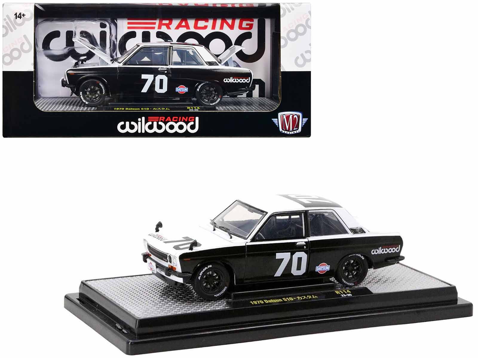 1970 datsun 510 #70 black and white "wilwood racing" limited edition to 6000 pieces worldwide 1/24 diecast model car by m2 machines 1970 datsun 510 #70 black and white "wilwood racing" limited edition to 6000 pieces worldwide 1/24 diecast model car by m2 machines