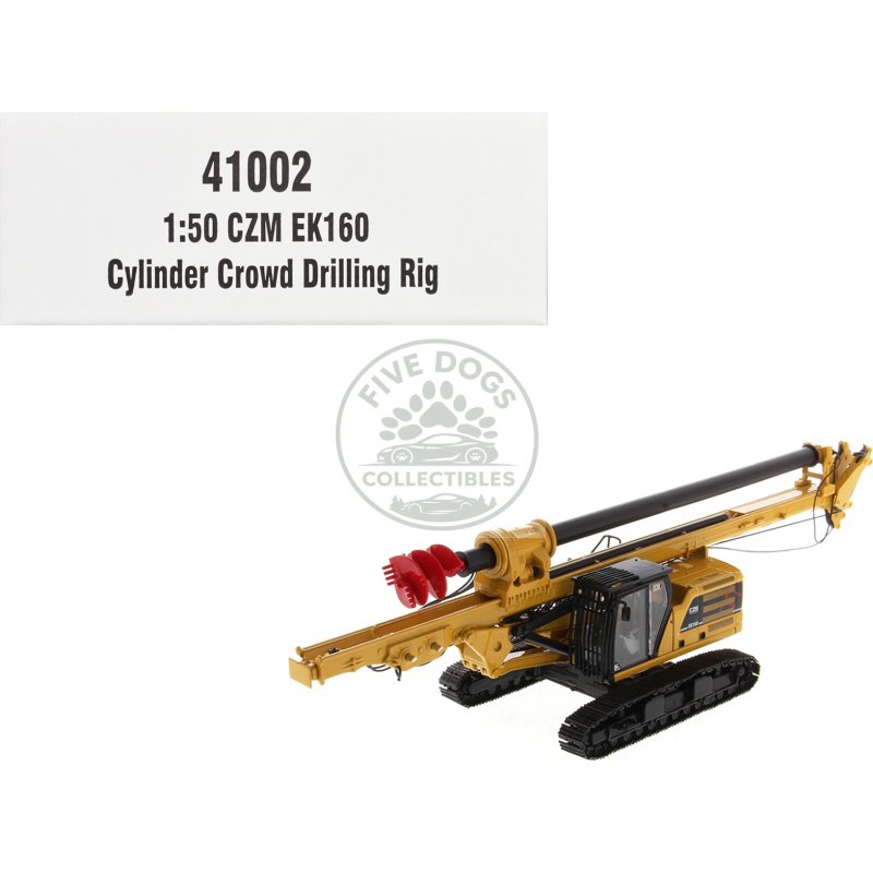 czm ek160 cylinder crowd drilling rig yellow "high line" series 1/50 diecast model by diecast masters