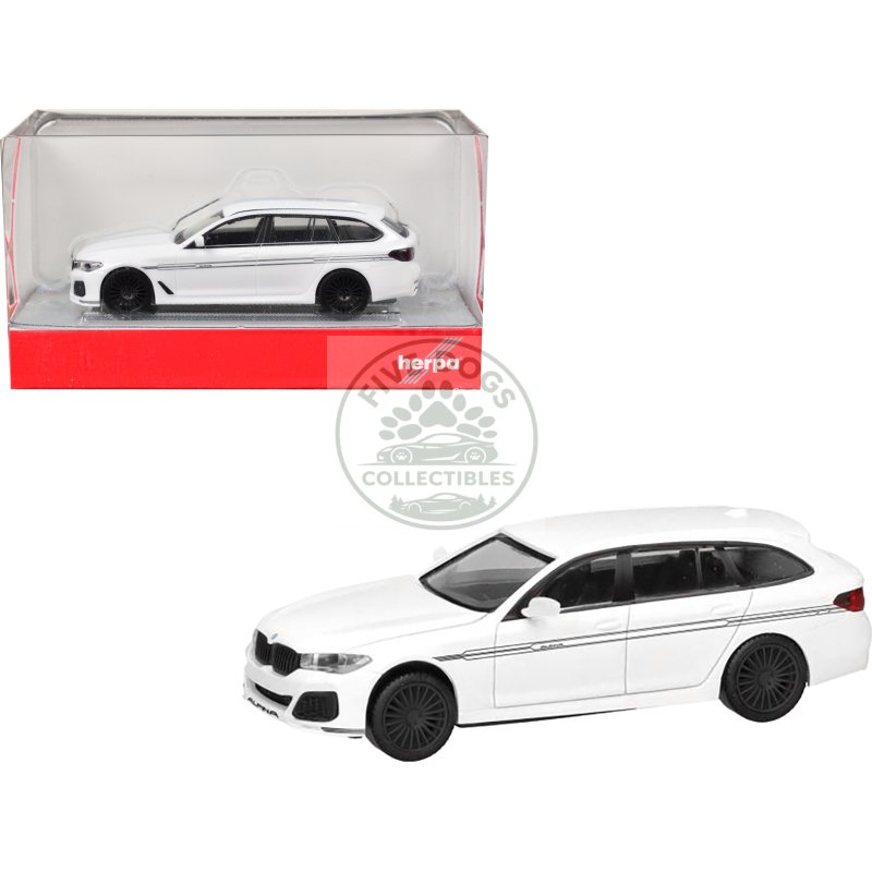 bmw alpina b5 touring white 1/87 (ho) plastic model car by herpa