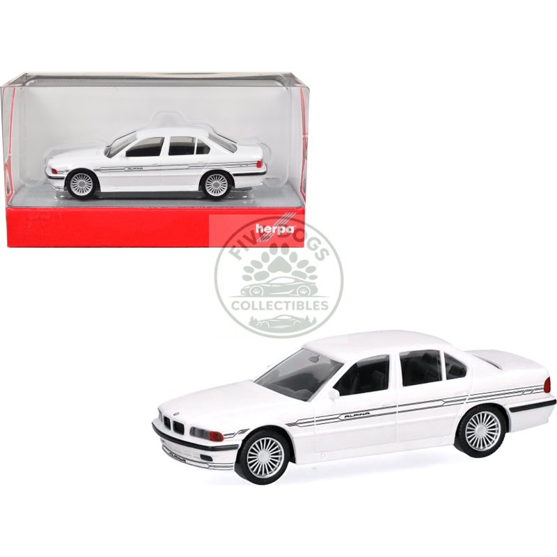 bmw alpina b12 white 1/87 (ho) plastic model car by herpa