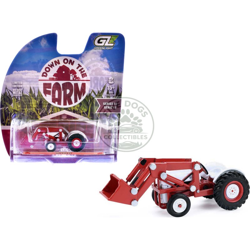 1952 ford 8n tractor red and white "down on the farm" series 11 1/64 diecast model by greenlight