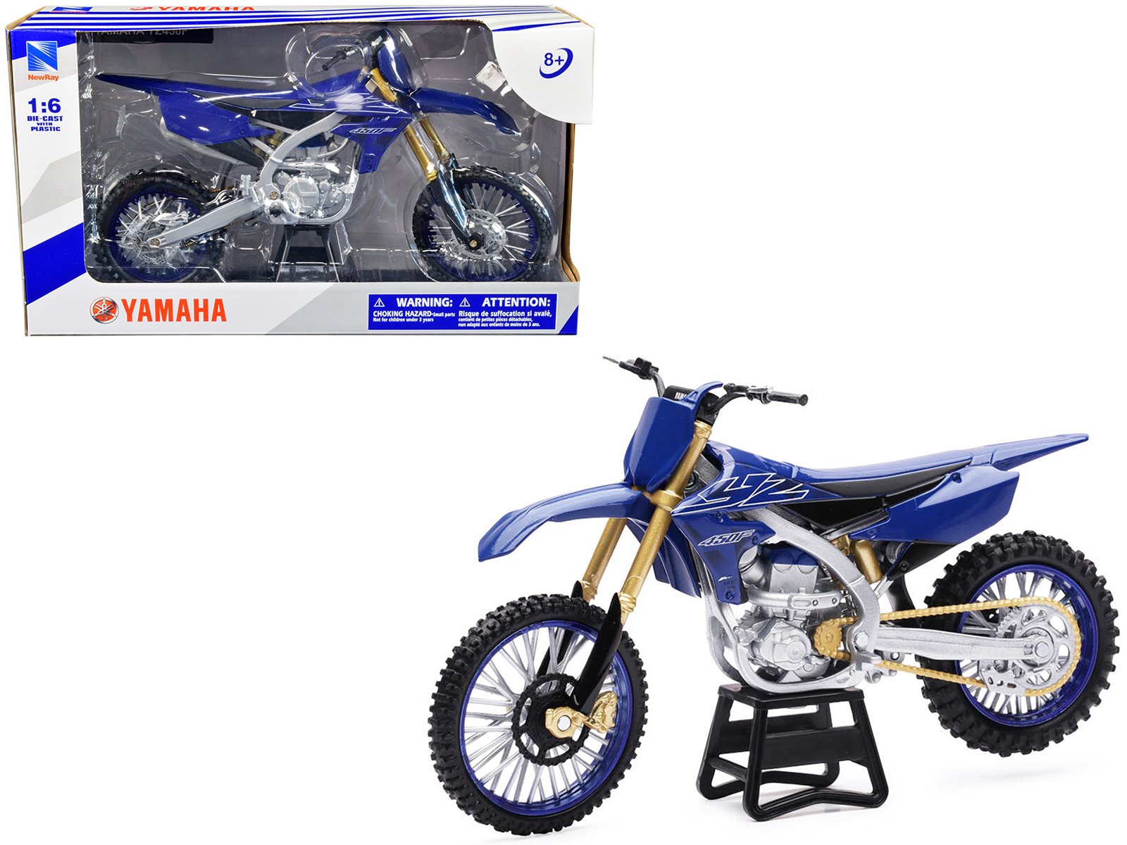 yamaha yz450f dirt bike motorcycle blue and black 1/6 diecast model by new ray yamaha yz450f dirt bike motorcycle blue and black 1/6 diecast model by new ray
