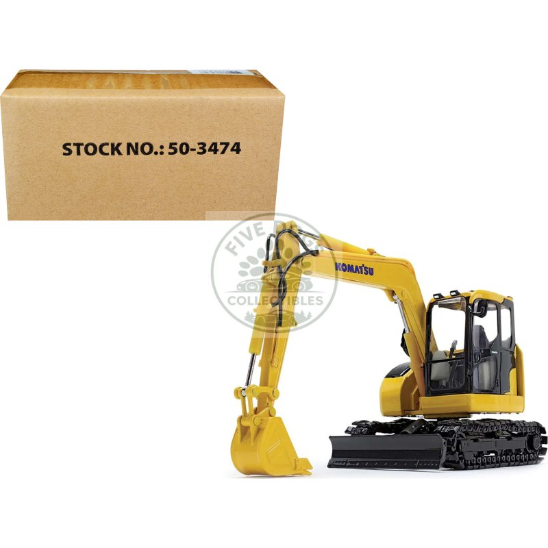 komatsu pc78us 11 excavator yellow 1/50 diecast model by dcp/first gear
