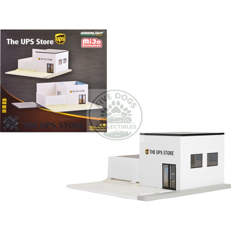 the ups store diorama "mechanic's corner" for 1/64 scale models by greenlight