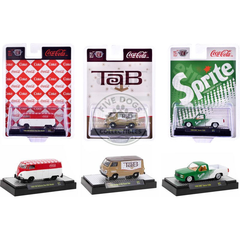 "sodas" set of 3 pieces release 41 limited edition to 9250 pieces worldwide 1/64 diecast model cars by m2 machines