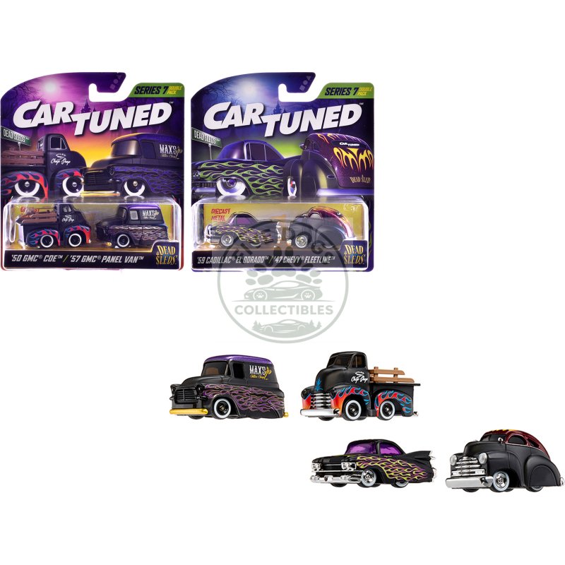 "dead sleds" double pack series 7 set of 4 cars diecast model cars by cartuned