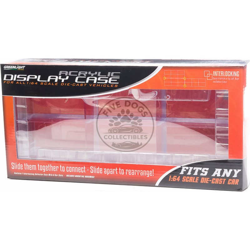 acrylic display case 6 car connecting for 1/64 scale models by greenlight