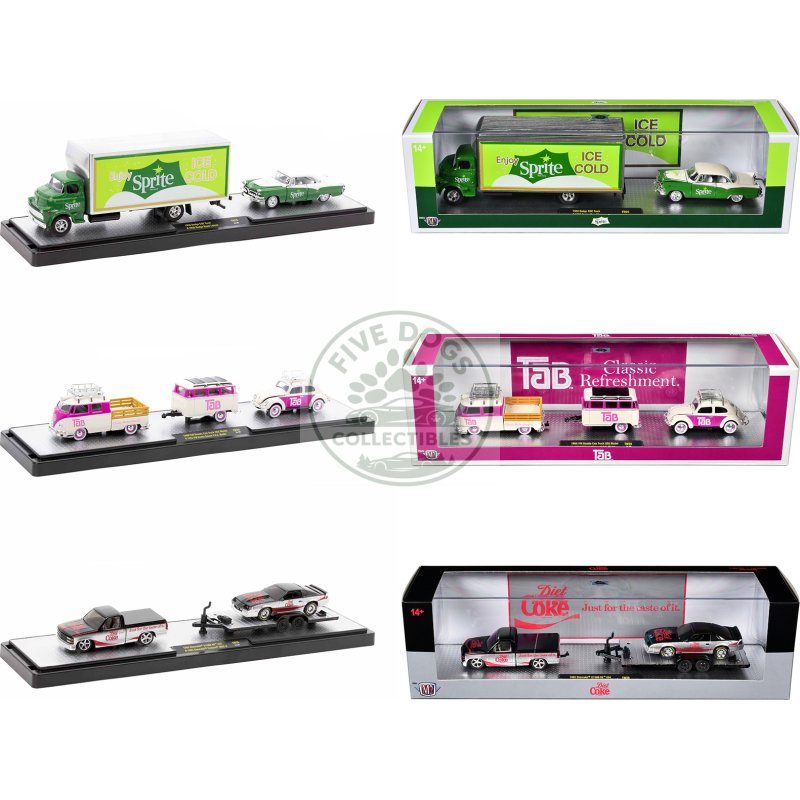 auto haulers "soda" set of 3 pieces release 26 limited edition to 9600 pieces worldwide 1/64 diecast models by m2 machines