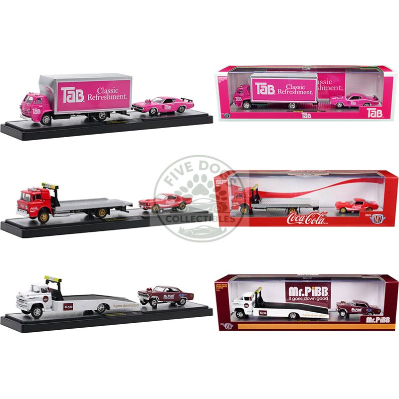 auto haulers "3 sodas" set of 3 pieces release 15 limited edition to 8400 pieces worldwide 1/64 diecast model cars by m2 machines