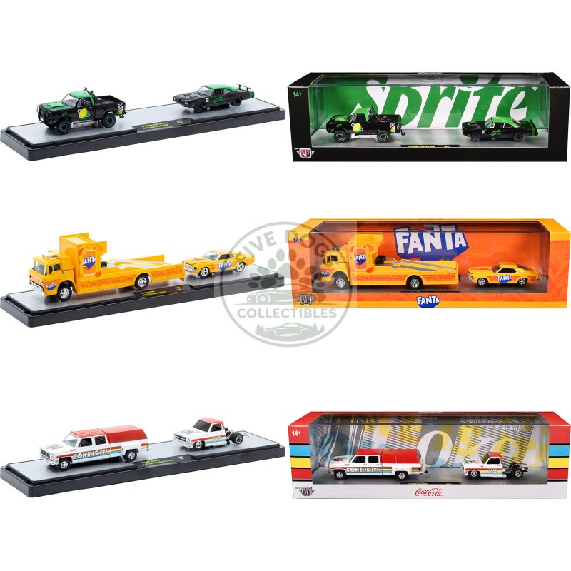 auto haulers "soda" set of 3 pieces release 37 limited edition to 6000 pieces worldwide 1/64 diecast models by m2 machines
