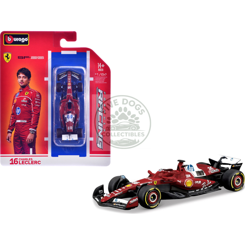 ferrari sf 25 #16 charles leclerc formula one f1 world championship (2025) "formula racing" series 1/64 diecast model car by bburago