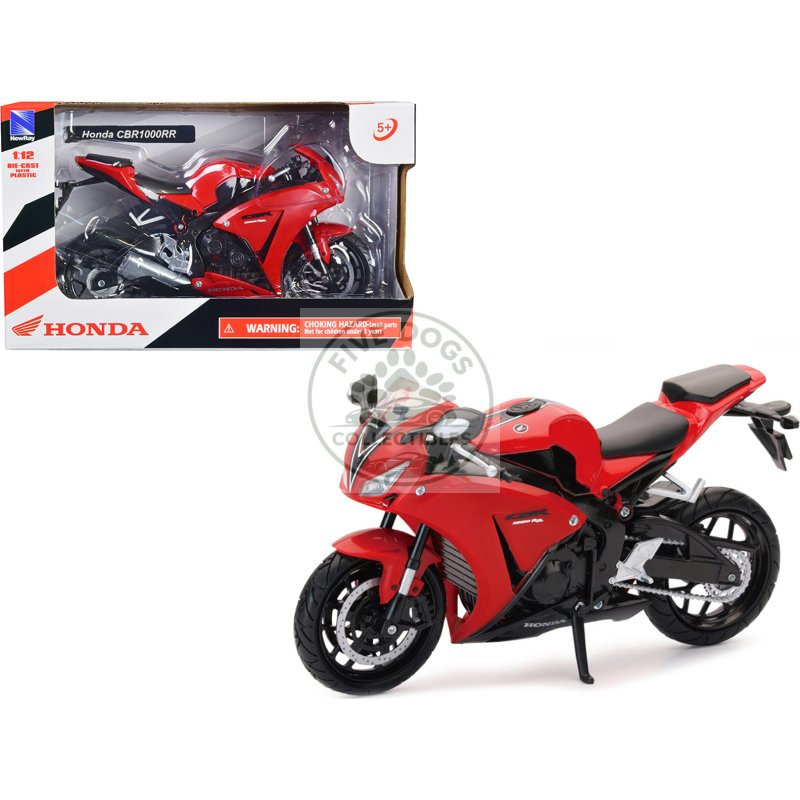 honda cbr 1000rr motorcycle red and black 1/12 diecast model by new ray