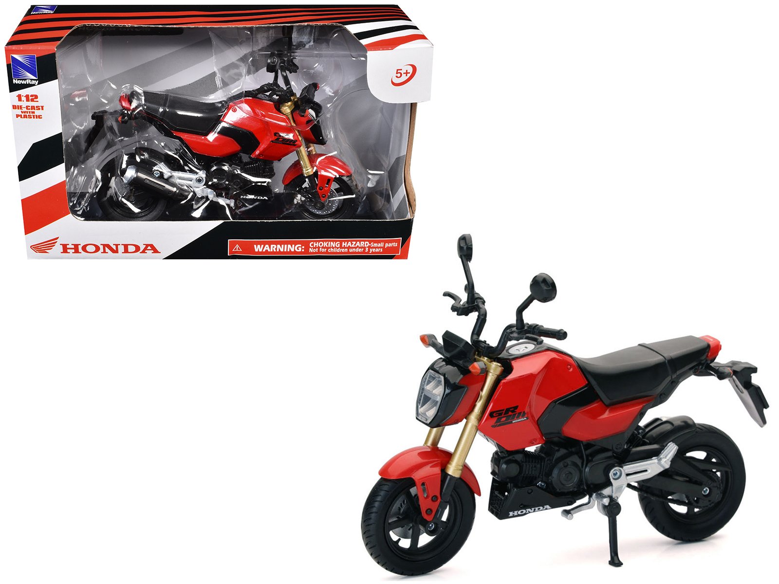 honda grom motorcycle red 1/12 diecast model by new ray honda grom motorcycle red 1/12 diecast model by new ray