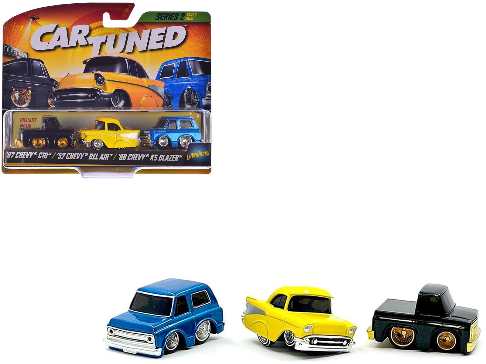 "lowriders" series 2 chevrolet triple pack set of 3 cars diecast model cars by cartuned "lowriders" series 2 chevrolet triple pack set of 3 cars diecast model cars by cartuned