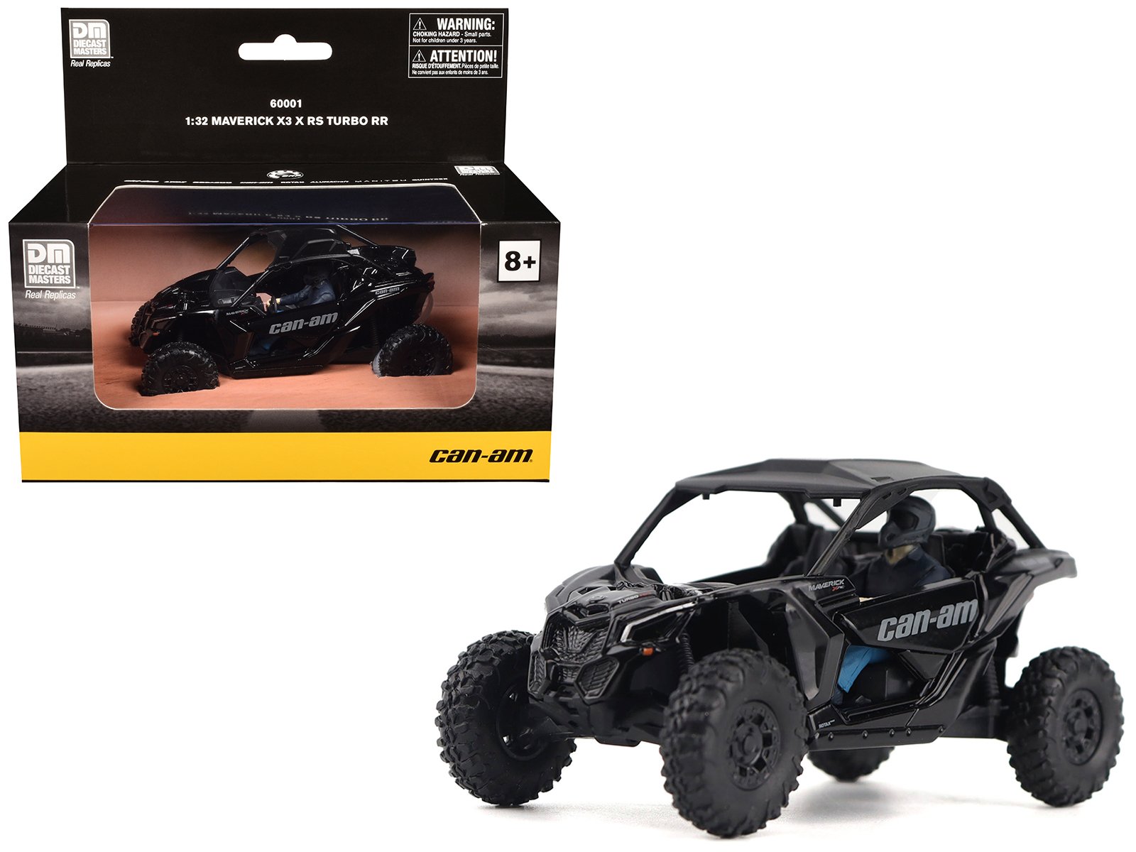 can am maverick x3 x rs turbo rr triple black with driver figure 1/32 diecast model by brp models can am maverick x3 x rs turbo rr triple black with driver figure 1/32 diecast model by brp models
