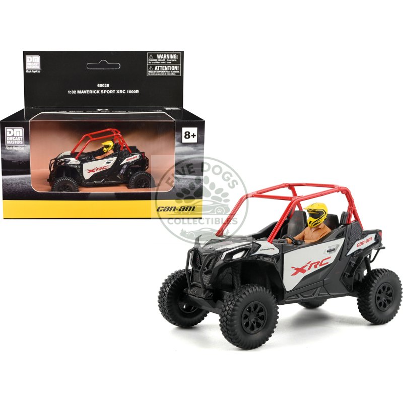 can am maverick sport xrc 1000r red and gray with driver figure 1/32 diecast model by brp models