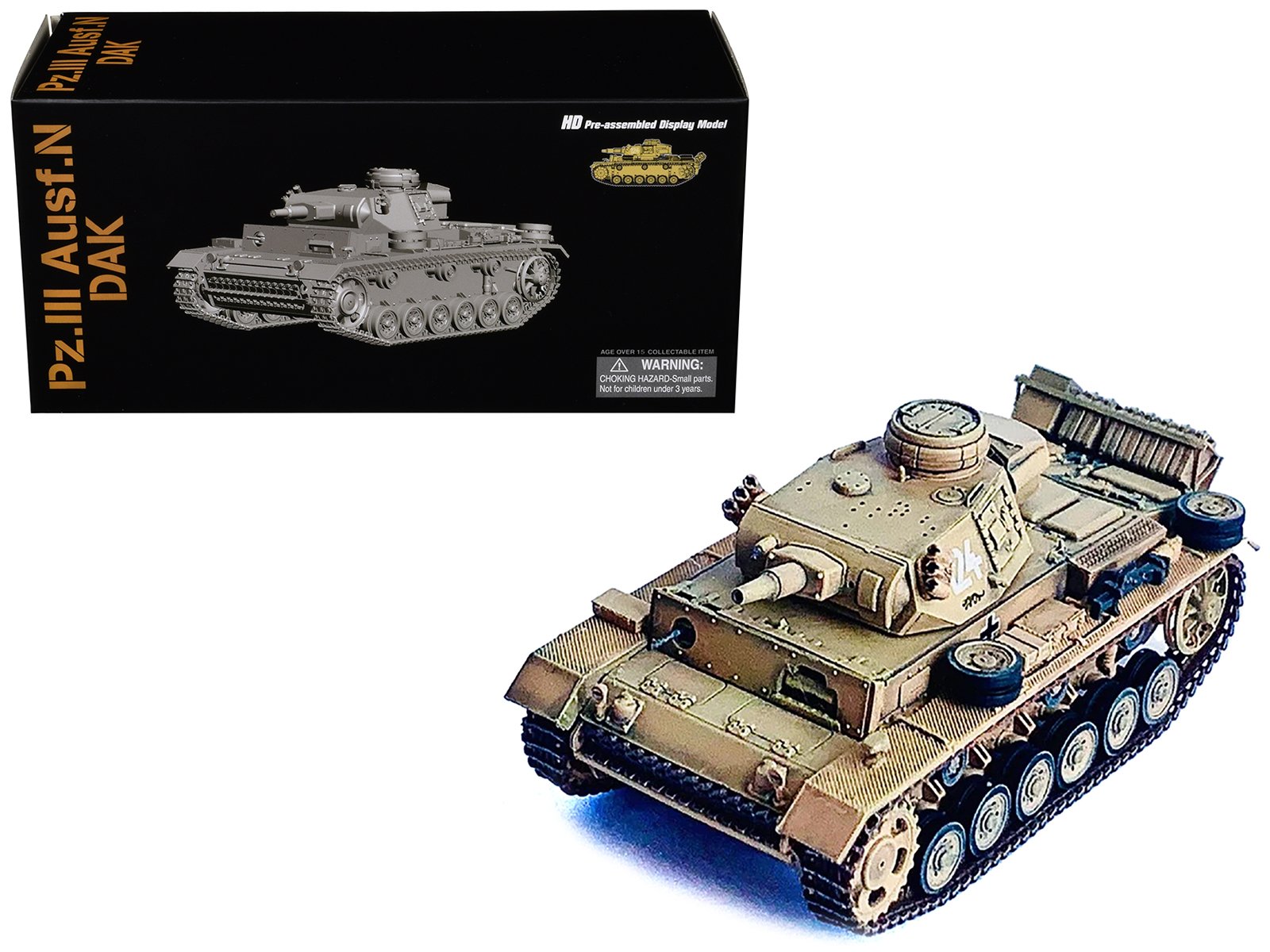 germany pz.kpfw.iii ausf.n dak tank #124 "s.pz.abt.501 tunisia tiger insignia" (1942/43) "neo dragon armor" series 1/72 plastic model by dragon models germany pz.kpfw.iii ausf.n dak tank #124 "s.pz.abt.501 tunisia tiger insignia" (1942/43) "neo dragon armor" series 1/72 plastic model by dragon models